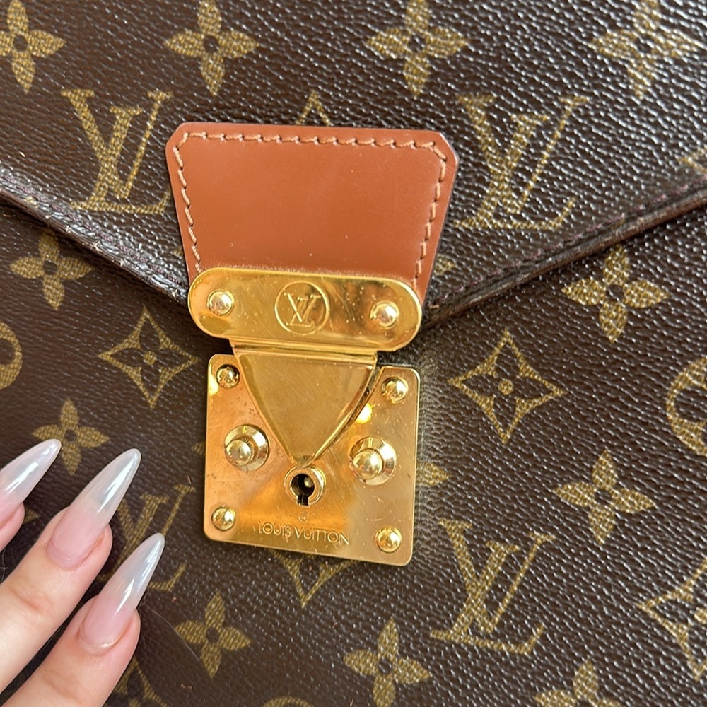 Louis Vuitton Monogram Brown Gold Briefcase Bag Office Business Professional - Picture 2 of 9